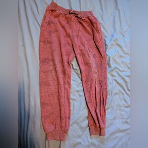 Free Planet red dinosaur jogger pants size 7 EUC